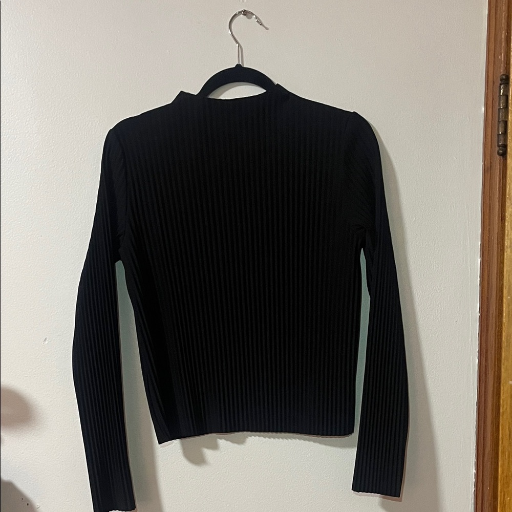 Aritzia Black Ribbed Long Sleeve Tee